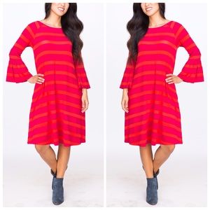 NWT Agnes & Dora Walker Dress, Magenta & Orange